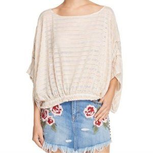 Free People Azalea Oversized Cream Top Small